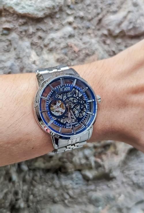 LC08036 Otomatik Mekanizma İskelet Kadran 5 Atm Su Geçirmezlik Metalik Renk Erkek Kol Saati