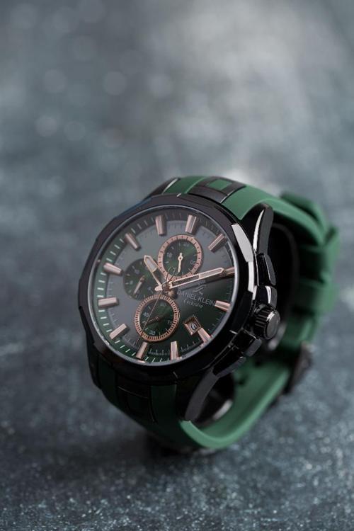 DKE.1.10657 Exclusive Tüm Fonksiyonlar Aktif Silikon Kordonlu Farklı Renk Seçenekli Çelik Kaplama Erkek Kol Saati