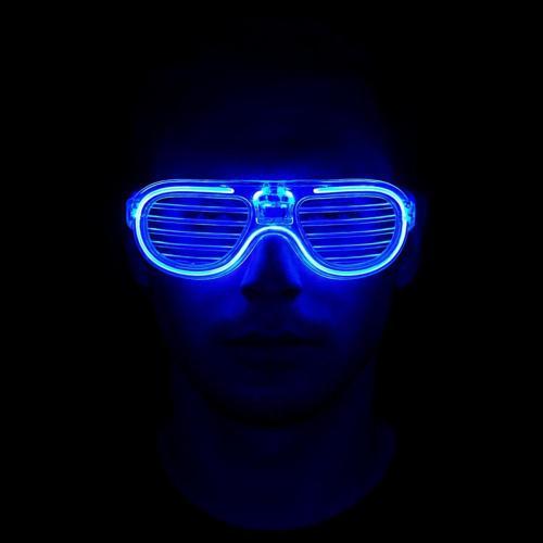 Nessiworld Mavi Led Işıklı Parti Gözlüğü - Neon Glow Şerit Gözlük 3 Modlu