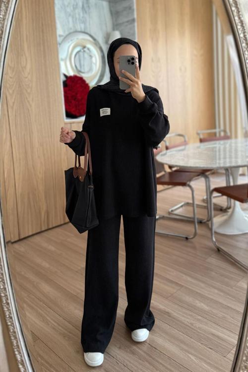 Fitilli Spor Takım - Siyah