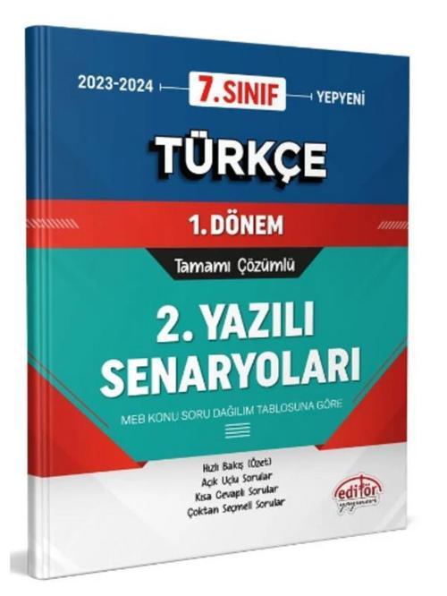 Editör Yayınevi 7. Sınıf Türkçe 1. Dönem Ortak Sınavı 2. Yazılı Senaryoları Tamamı Çözümlü
