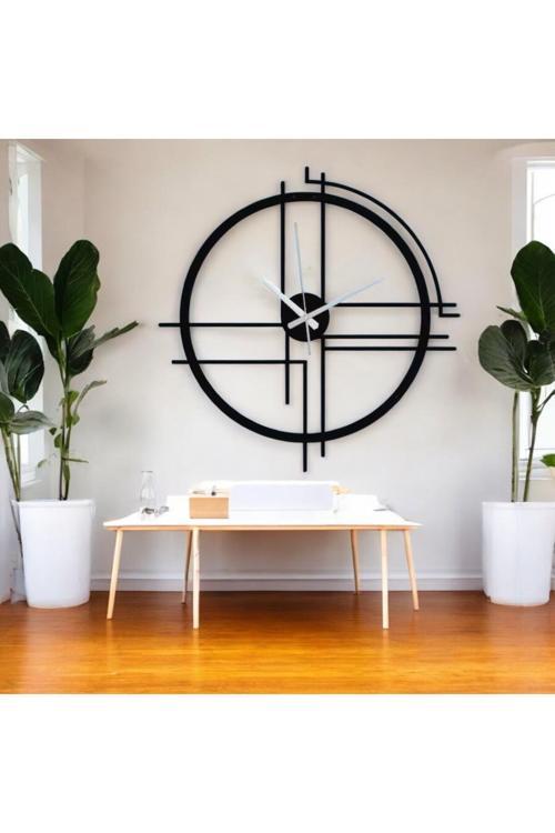 50 Cm Siyah Ahşap Duvar Saati – Sessiz Quartz Mekanizma