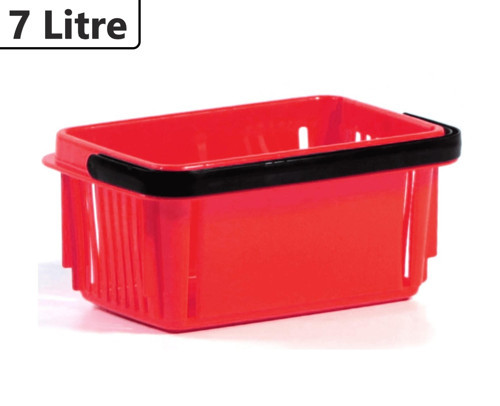 Plastik Kozmetik Alışveriş El Sepeti 7 Litre Kırmızı