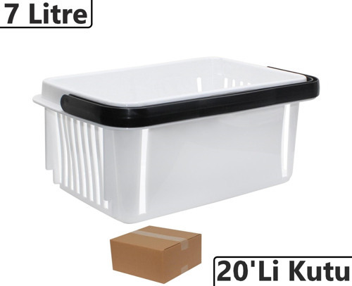 Plastik Kozmetik Alışveriş El Sepeti 7 Litre Beyaz 20'li Koli