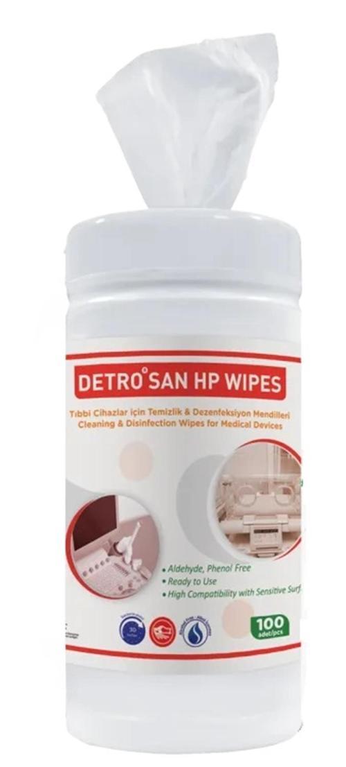 Detro San Hp Wipes Yüzeyler İçin Dezenfeksiyon Mendilleri 100 Adet
