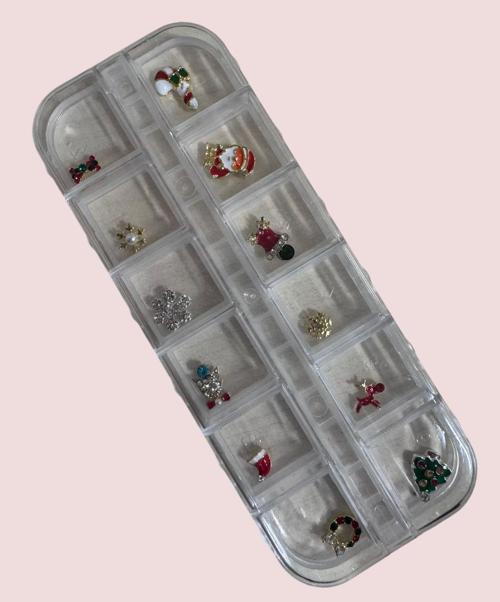 12 Farklı Çeşit 3D Tırnak Süsleri Tırnak Charm Nail Charms Yeni Christmas Özel Süsleri 1