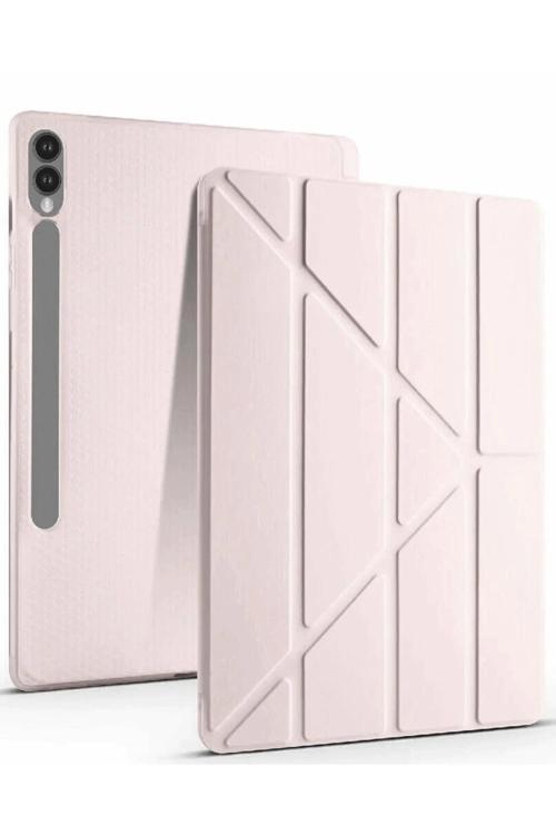 Samsung Galaxy X610 Tab S9 FE Plus 12.4 Kılıf Kalemlikli Mars Tablet Kılıfı - Rose Gold