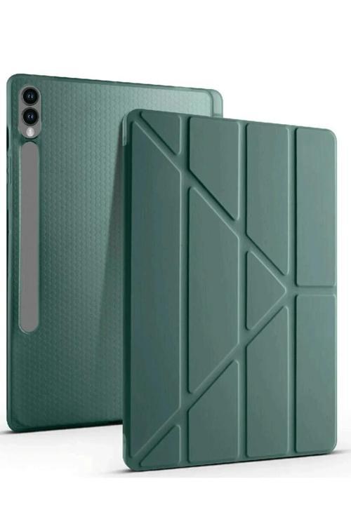 Samsung Galaxy X610 Tab S9 FE Plus 12.4 Kılıf Kalemlikli Mars Tablet Kılıfı - Koyu Yeşil