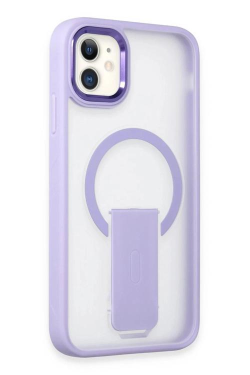 iPhone 12 Tork Magsafe Standlı Kapak - Lila
