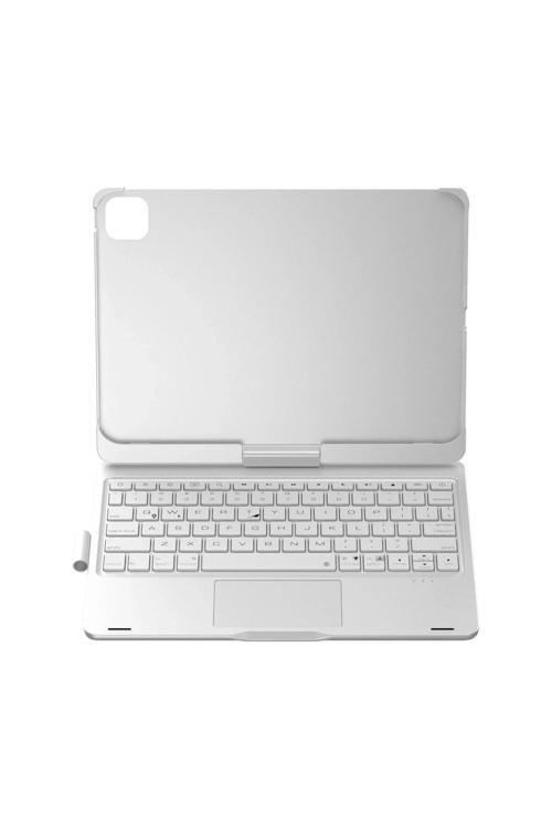 iPad Pro 11 (2024) F11 ATS Kılıf Magic Dönen Klavyeli Tablet Kılıf - Gümüş