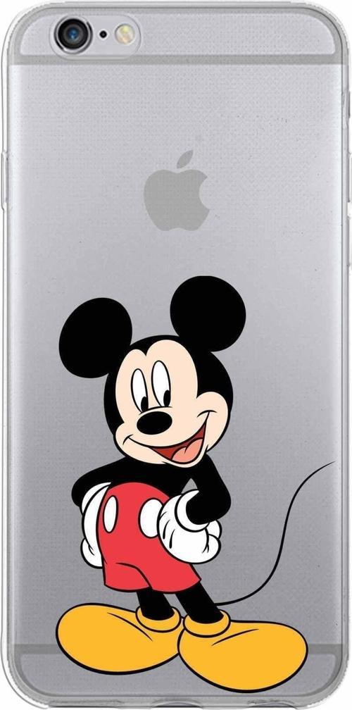 Iphone 6S Uyumlu Kapak Mickey Mouse Tasarımlı Şeffaf Silikon Kılıf