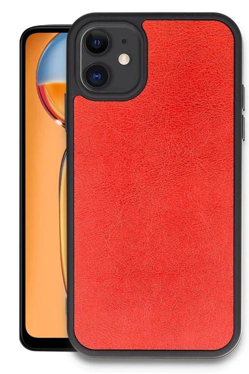iPhone 11 Kılıf Aras Deri Kapak - Kırmızı