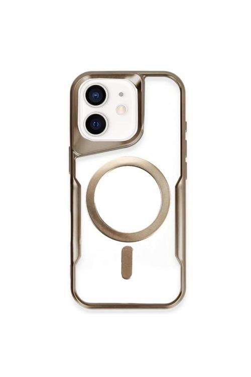 iPhone 11 Kılıf Boyi Magsafe Silikon Kapak - Çöl Titanyum