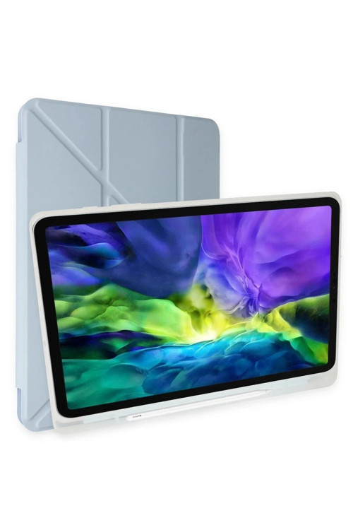 Samsung Galaxy X200 Tab A8 10.5 Kılıf Kalemlikli Mars Tablet Kılıfı - Mavi