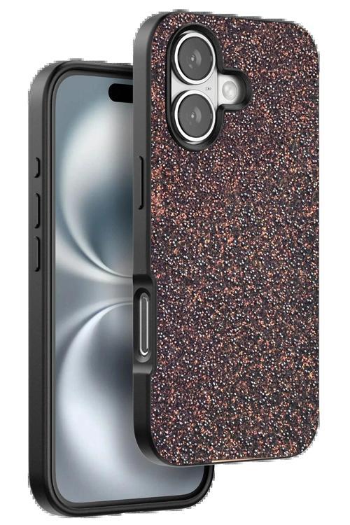 Onegif iPhone 16 Plus Bright Simli Kapak - Derin Mor