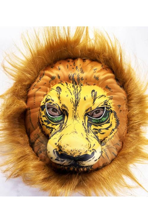 Peluş Aslan Maskesi Kahverengi Yeleli Mega Peluş 33 No - Lisinya