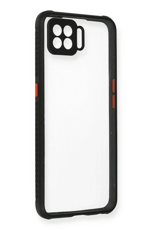 Oppo A73 Kılıf Miami Şeffaf Silikon - Siyah