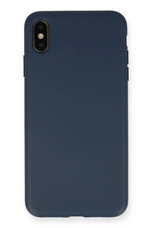 iPhone XS Max Kılıf Nano içi Kadife Silikon - Lacivert