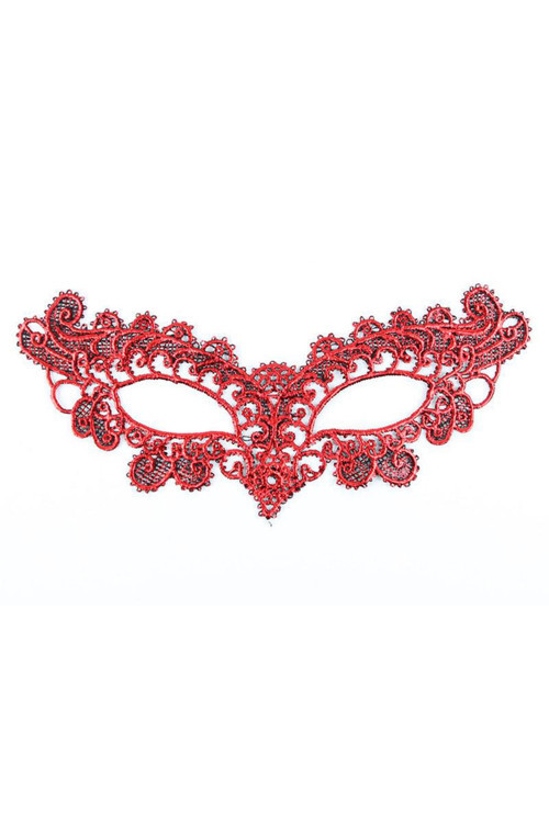 Kırmızı Dantel Masquerade Maskesi 6 No - Lisinya