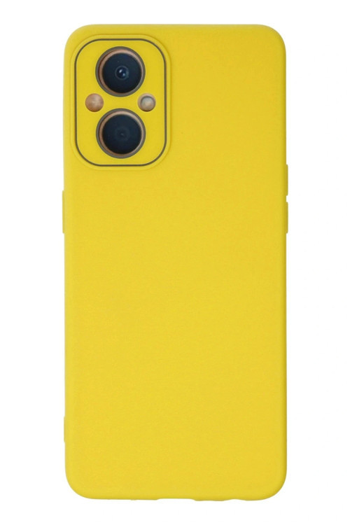 Oppo Reno 7 Lite Kılıf Lansman Glass Kapak - Sarı