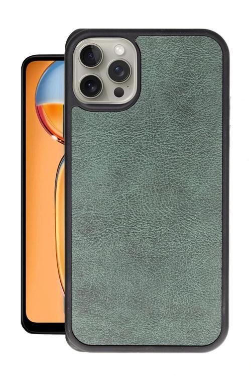 iPhone 15 Pro Max Kılıf Aras Deri Kapak - Koyu Yeşil