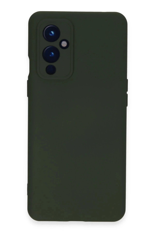 One Plus 9 Kılıf Nano içi Kadife Silikon - Koyu Yeşil