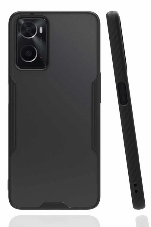 Oppo A96 Kılıf Platin Silikon - Siyah