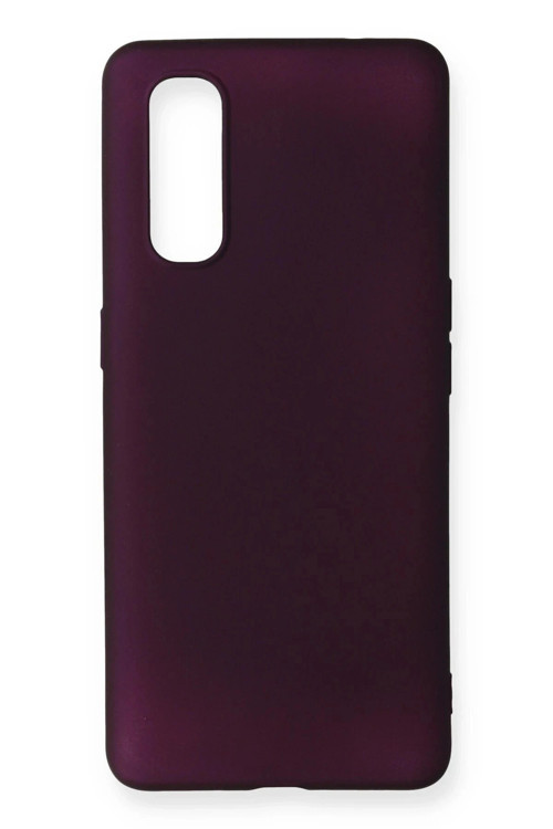 Oppo Find X2 Kılıf First Silikon - Mürdüm
