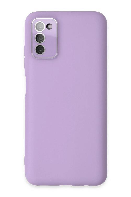 Samsung Galaxy A03S Kılıf Lansman Glass Kapak - Lila