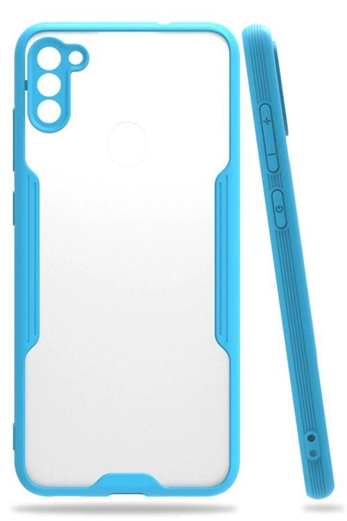 Samsung Galaxy A11 Kılıf Platin Silikon - Mavi