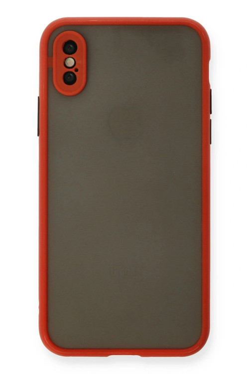 iPhone X Kılıf Montreal Silikon Kapak - Kırmızı