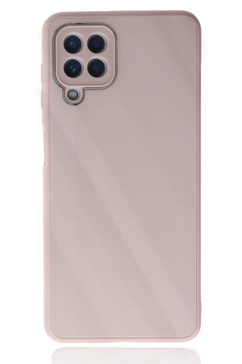 Samsung Galaxy A22 Kılıf Glass Kapak - Pembe