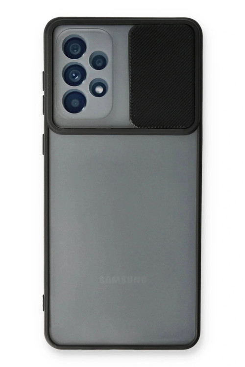 Samsung Galaxy A73 5G Kılıf Palm Buzlu Kamera Sürgülü Silikon - Siyah