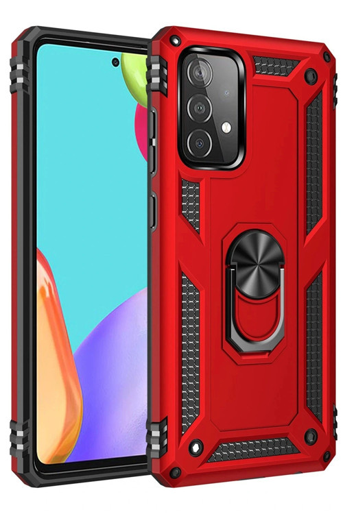 Samsung Galaxy A33 5G Kılıf Sofya Yüzüklü Silikon Kapak - Kırmızı