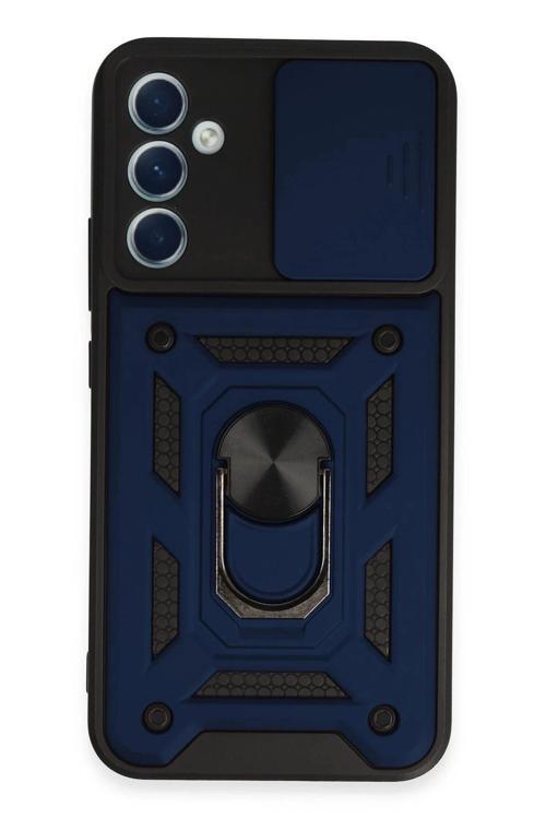 Samsung Galaxy A34 5G Kılıf Pars Lens Yüzüklü Silikon - Lacivert