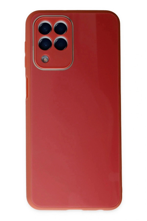 Samsung Galaxy M33 Kılıf Glass Kapak - Bordo