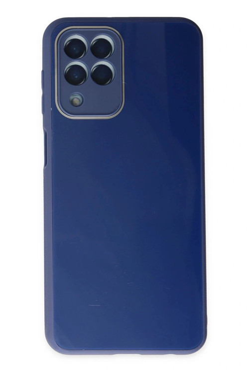 Samsung Galaxy M33 Kılıf Glass Kapak - Lacivert