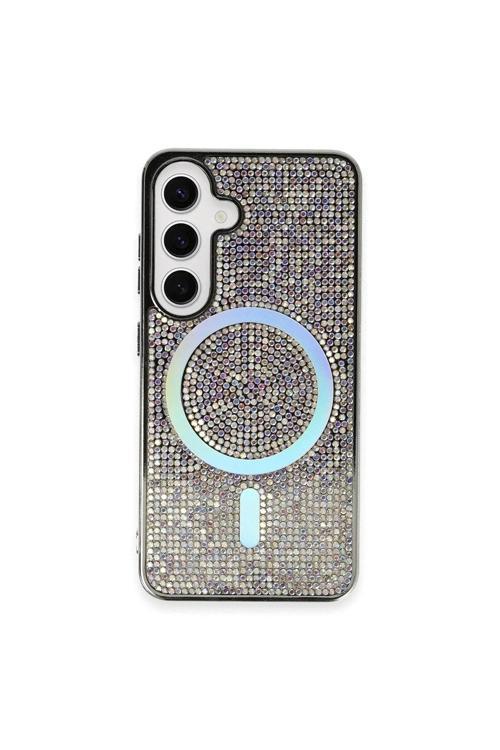 Samsung Galaxy S24 Kılıf Diamond Magsafe Kapak - Rainbow