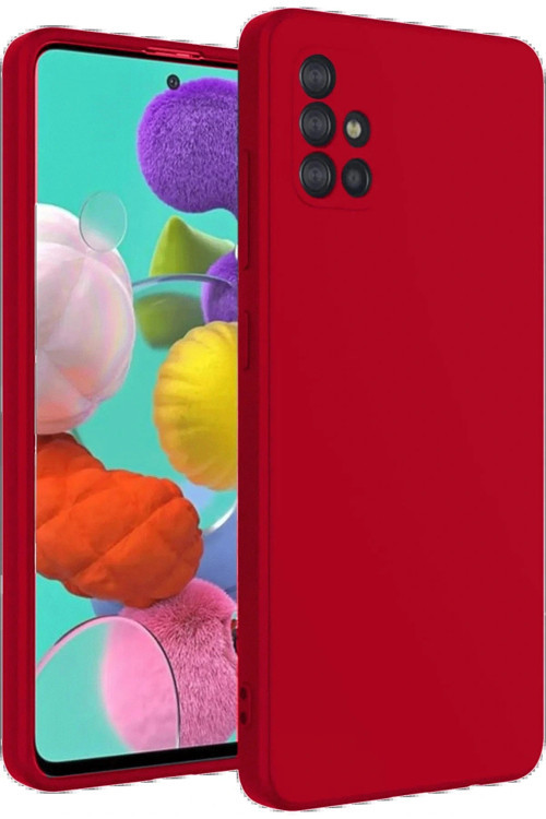Samsung Galaxy A31 Kılıf Nano içi Kadife Silikon - Kırmızı