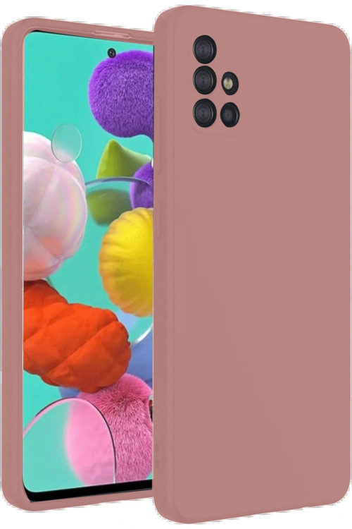 Samsung Galaxy A31 Kılıf Nano içi Kadife Silikon - Pudra