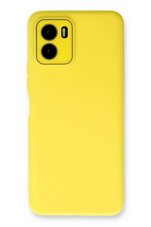 Vivo Y15S Kılıf Lansman Glass Kapak - Sarı