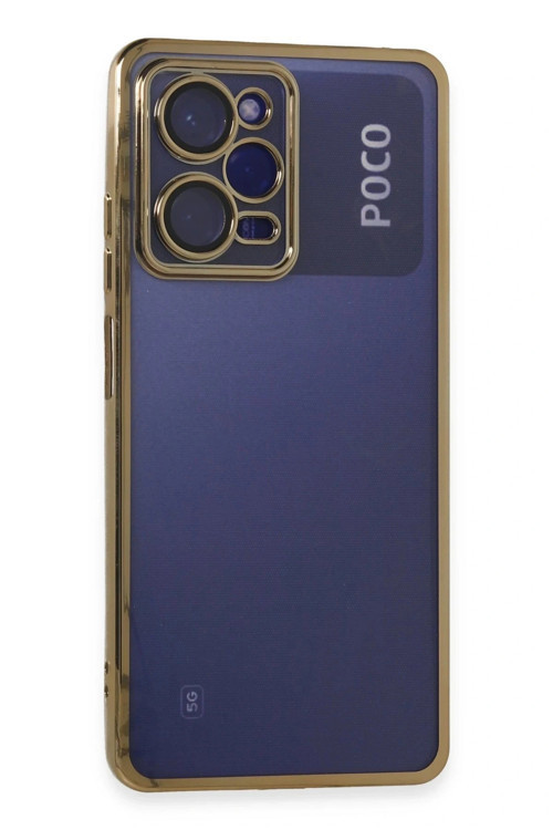 Xiaomi Poco X5 Pro 5G Kılıf Razer Lensli Silikon - Gold
