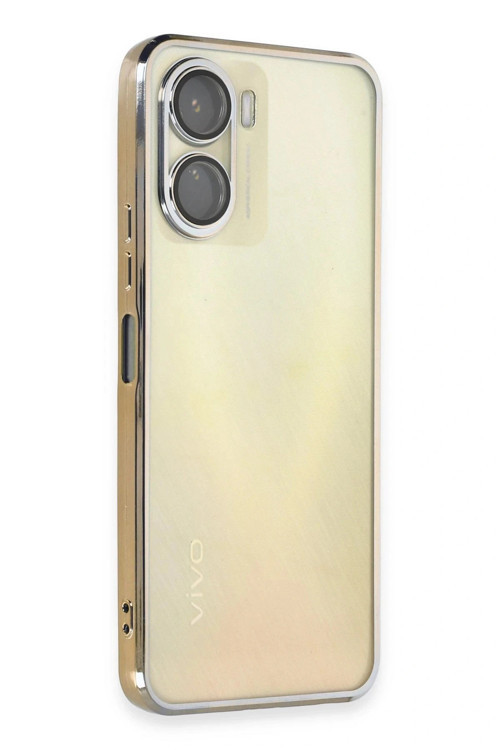 Vivo Y16 Kılıf Razer Lensli Silikon - Gold