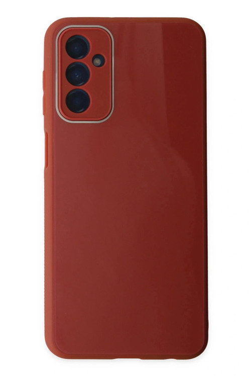 Samsung Galaxy M23 Kılıf Glass Kapak - Bordo