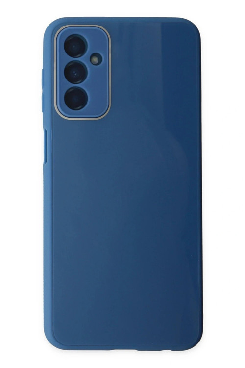 Samsung Galaxy M23 Kılıf Glass Kapak - Mavi