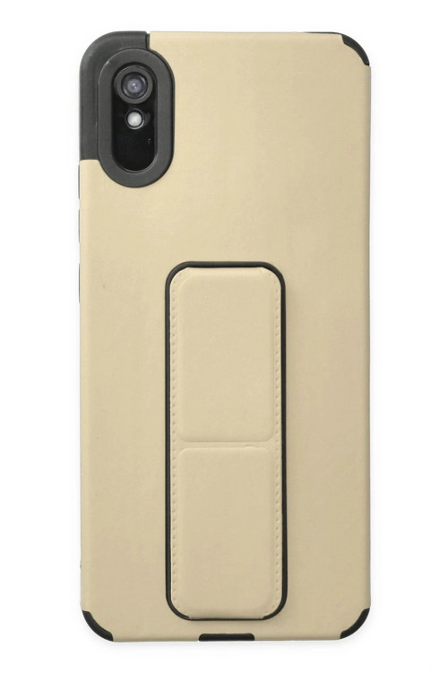 Xiaomi Redmi 9A Kılıf Mega Standlı Silikon - Gold