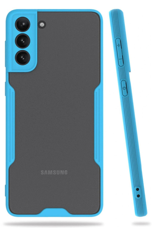 Samsung Galaxy S21 Plus Kılıf Platin Silikon - Mavi
