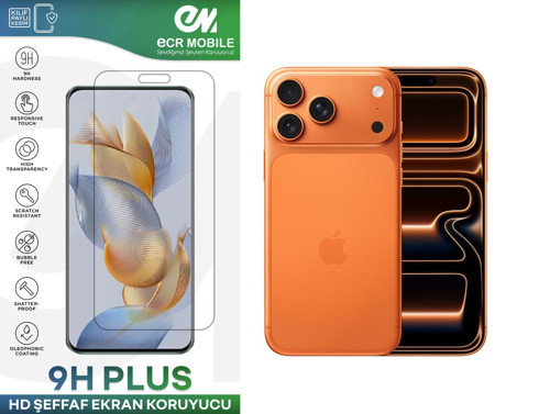 Iphone 17 Pro Max ile Uyumlu Ekran Koruyucu 9H Esnek Nano Cam Şeffaf