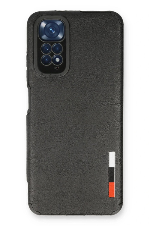 Xiaomi Redmi Note 11 Kılıf Loop Deri Silikon - Siyah