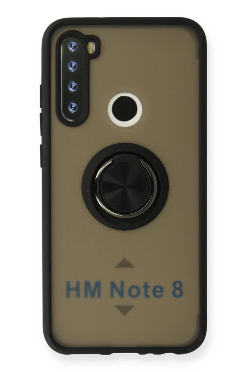 Xiaomi Redmi Note 8 Kılıf Montreal Yüzüklü Silikon Kapak - Siyah